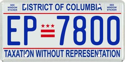 DC license plate EP7800