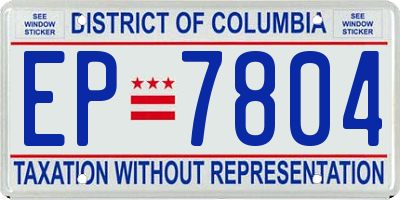 DC license plate EP7804