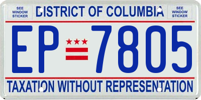 DC license plate EP7805