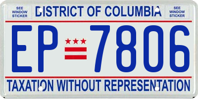 DC license plate EP7806