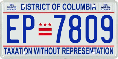 DC license plate EP7809