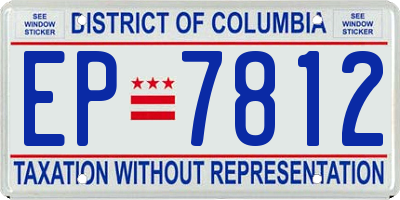 DC license plate EP7812