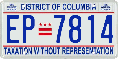 DC license plate EP7814