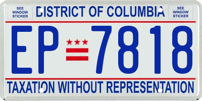 DC license plate EP7818