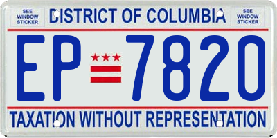 DC license plate EP7820
