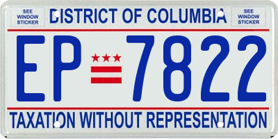 DC license plate EP7822