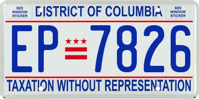 DC license plate EP7826
