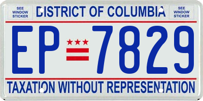 DC license plate EP7829