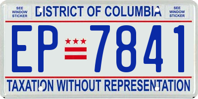 DC license plate EP7841