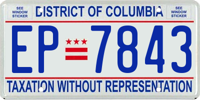 DC license plate EP7843