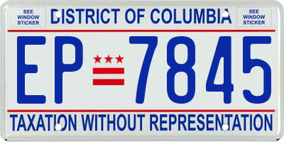 DC license plate EP7845