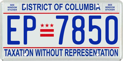 DC license plate EP7850