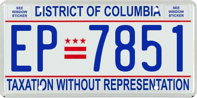 DC license plate EP7851