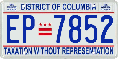DC license plate EP7852