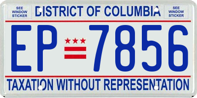 DC license plate EP7856