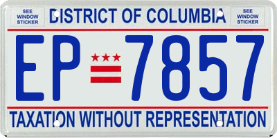 DC license plate EP7857