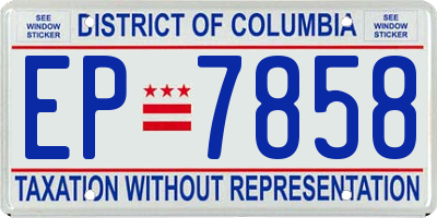 DC license plate EP7858