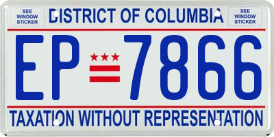 DC license plate EP7866