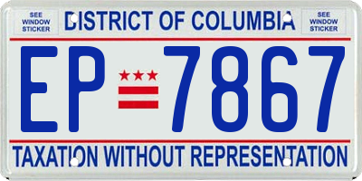 DC license plate EP7867