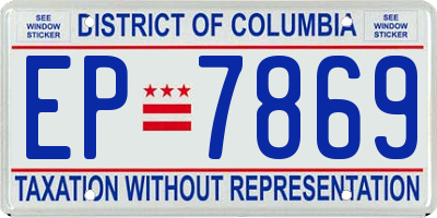 DC license plate EP7869