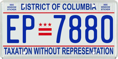 DC license plate EP7880