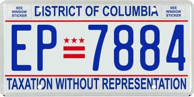 DC license plate EP7884