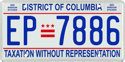 DC license plate EP7886