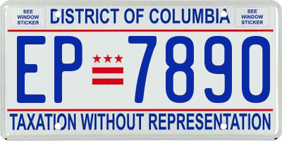 DC license plate EP7890