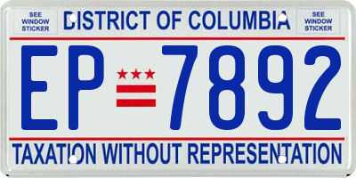 DC license plate EP7892