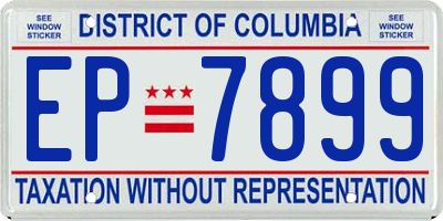 DC license plate EP7899