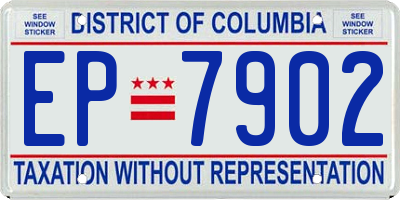 DC license plate EP7902