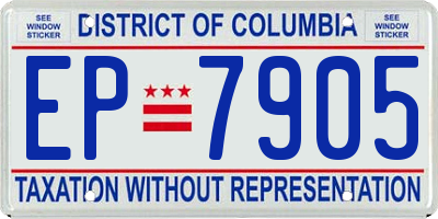 DC license plate EP7905