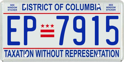 DC license plate EP7915
