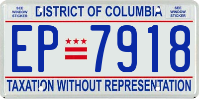 DC license plate EP7918