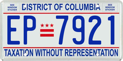 DC license plate EP7921