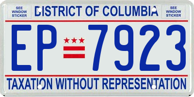 DC license plate EP7923