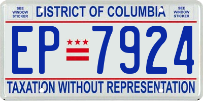 DC license plate EP7924