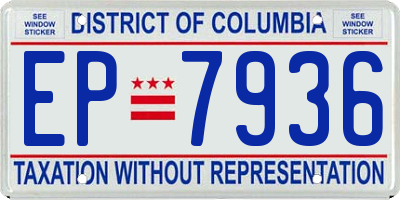 DC license plate EP7936