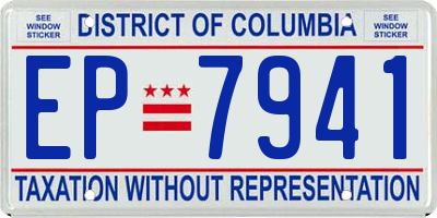 DC license plate EP7941