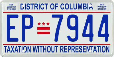 DC license plate EP7944