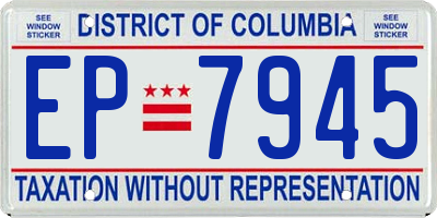DC license plate EP7945