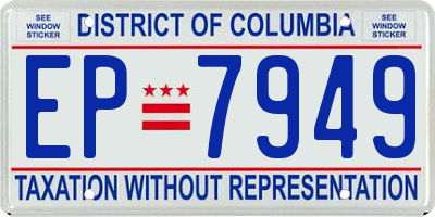 DC license plate EP7949