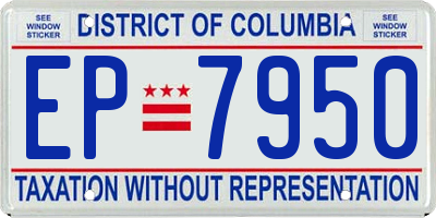 DC license plate EP7950