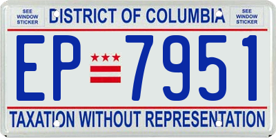 DC license plate EP7951