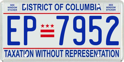 DC license plate EP7952
