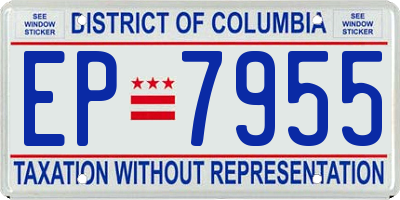 DC license plate EP7955