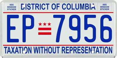 DC license plate EP7956