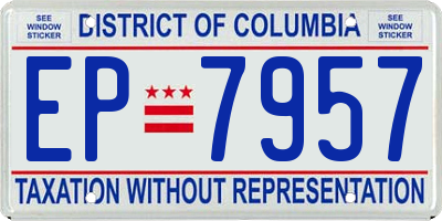 DC license plate EP7957