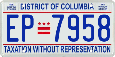 DC license plate EP7958