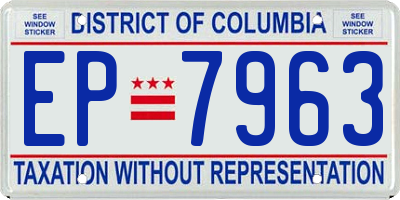DC license plate EP7963